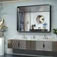 thumbnail image 2 of Keonjinn 48 x 36 inch Black Bathroom Mirror, Rectangle Matte Metal Frame Vanity Mirror with Brushed for Modern, Minimalist, Farmhouse Home Decor Wall Mounted, 2 of 6