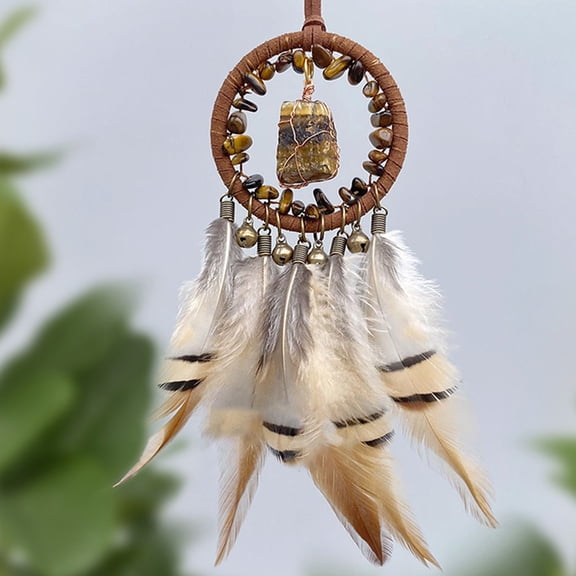 Feather Dream Catcher Pendant, Small Dream Catchers Car Charm, Car Pendant, Weaving Car Interior Decoration, Car Rear View Mirror Accessories, Christmas Tree Ornament Decoration