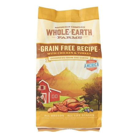 Whole Earth Farms Grain-Free Chicken & Turkey Recipe Dry Dog Food, 4 (Best Whole Foods For Dogs)