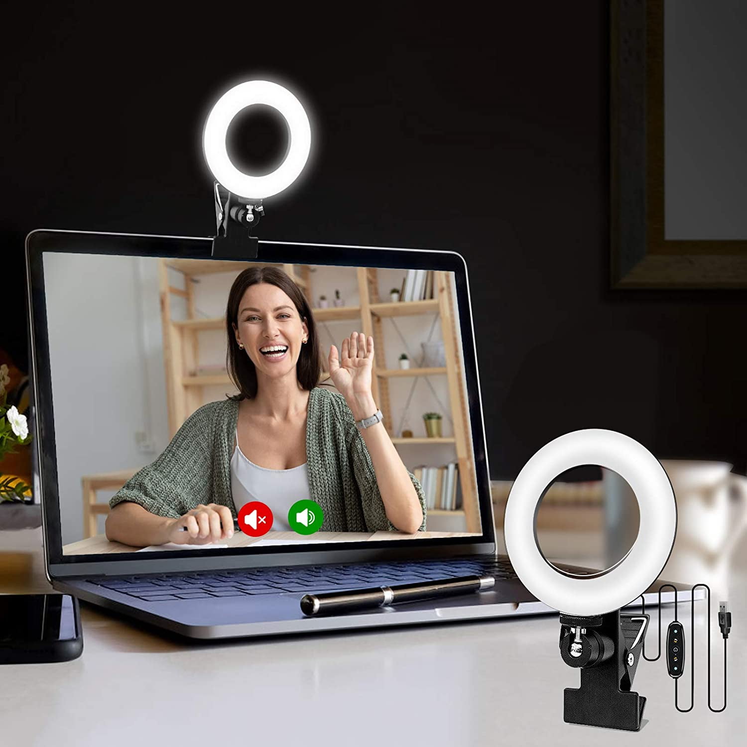 Taotuo Light for Computer Phone Video Conference Lighting for Laptop Desktop Remote Working Zoom Call Lighting Self Broadcasting and Live Streaming 