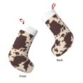 thumbnail image 4 of Flannel Christmas Stocking 17.7×11×7in Soft And Light Touch Good Socks Splicing Design Can Be Used For Hanging Dark Brown Cow Pattern, 4 of 8