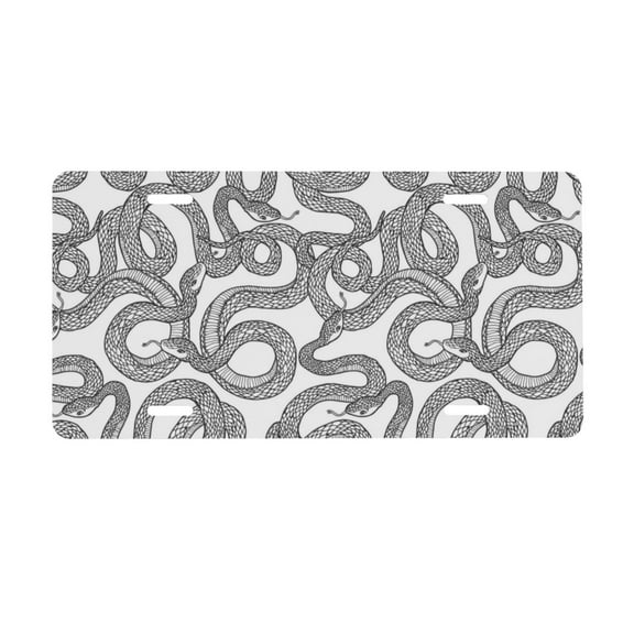 Kdxio Snake License Plate Car Front License Plate Car Decoration Car Accessories Front Tag Plate Standard Size