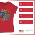 thumbnail image 4 of Tee Hunt Dean Russo Cute Gorilla T-Shirt Colorful Silverback Ape Art Women's T-Shirt Tee, Red, Small, 4 of 5