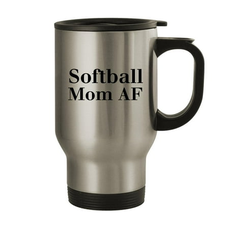 

Softball Mom Af - 14oz Stainless Steel Travel Mug Silver
