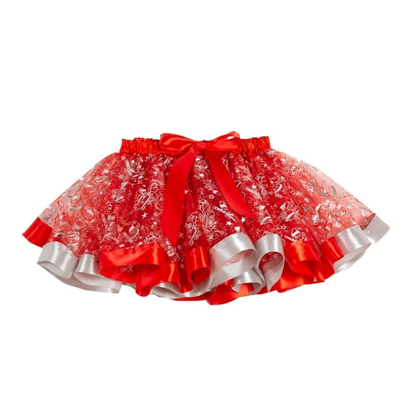 WOYY Toddler Girl's Christmas Dance Party Tutu Skirt Ballet Performance Skirt, Sizes 2-11