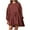 Wine, variant on LSLJS Fashion Women's Casual Over Sized Sweatshirt Long Sleeve Dress Round-Neck Ladies Patchwork Mini Dresses, Womens Plus Size Dress Gifts for Women