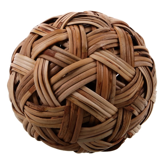 Supvox Bamboo Made Ball Woven Ball Decoration Light Brown Family Living Room 1Pack