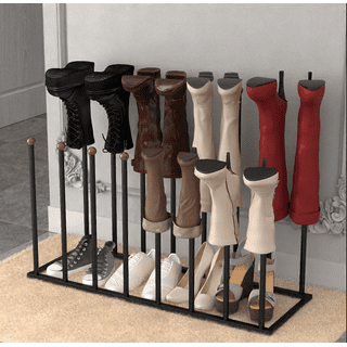 Yescom 6 Pair Boot Rack Black Metal Free Standing Shoe Rack Organizer  Storage Shoes Shelf for Tall Boots, Rain Boot, Knee-High Holds 6 Pairs for