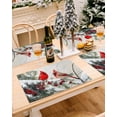 thumbnail image 3 of Christmas Placemats Set of 4, Cardinal Bird Place Mats Berry Snowflake Pine Branch Placemat Table Decoration for Kitchen Table Dinner Xmas Holiday Party Home Decor Indoor Outdoor 13x19 Inch, 3 of 9