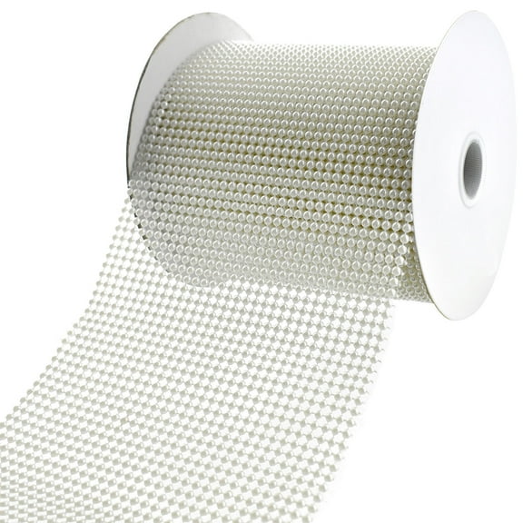 Mini Pearl Chain Ribbon, 4-1/2-Inch, 5-Yard - White