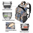 thumbnail image 5 of JIALIOU 14" Laptop Backpack Waterproof Airline Approved Stylish Casual Daypack for Travel Business College Work, White Blue Pink 3d Flower, 5 of 8