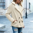 thumbnail image 3 of Difdany Womens 2024 Winter Fleece Teddy Bear Sherpa Jacket Coats with Pockets White S, 3 of 5