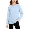 thumbnail image 2 of JOANKDMI Long Sleeve T-Shirts for Girl 5-6 Basic Solid Crewneck Pullover Tops Casual Activewear Athletic Shirts for School Running Sports Gym Outdoor Activities Spring Fall Wear, 2 of 7
