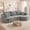 Grey White, variant on IDEALSOUL 118" Oversized Curved Modular Sectional Sofa, Deep Seat Upholstered Boneless Couch Sofa, Modern Flannel L-Shape Cloud Couch for Living Room, No Assembly Required, Black