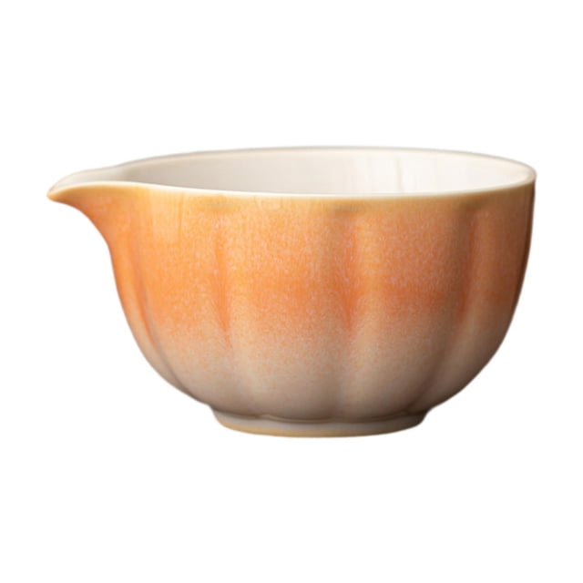Tnarru Ceramic Matcha Bowl Gift Handmade Green Tea Cup for Family Beginner Ceremony orange