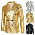 thumbnail image 4 of guisaled Men's Sequins Gold Blazer Suit Jacket Slim Fit Two Button Notched Lapel Sport Coats Wedding Prom Dinner Party Club Dressy Jackets, 4 of 5
