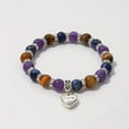 thumbnail image 6 of BingTong Natural Healing Stone Beaded Bracelet Amethyst Tiger Eye Stress Relief Yoga Bracelets Anxierty Protection Inspirational Chakra Jewelry Gifts for Women Men Multicolor, 6 of 6