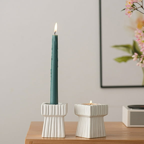 Candel Sticks Christmas Candle Holder Square Ceramic Candle-Holde Holding Candle Cup Desktop Wedding Decoration Table Candles