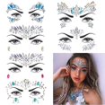 thumbnail image 1 of 6 Sets Women Mermaid Face Gems Glitter,Rhinestone Rave Festival Face Jewels,Crystals Face Stickers, Eyes Face Body Temporary Tattoos, 1 of 5