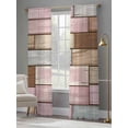 thumbnail image 4 of Pink Brown Vintage Sheer Curtains 84 Inch Length 2 Panels Set Window Treatments, Retro Farmhouse Elegant Pastoral Rod Pocket Semi Curtains for Living Room/Bedroom/Kitchen Décor, 104"W x 84"L, 4 of 7