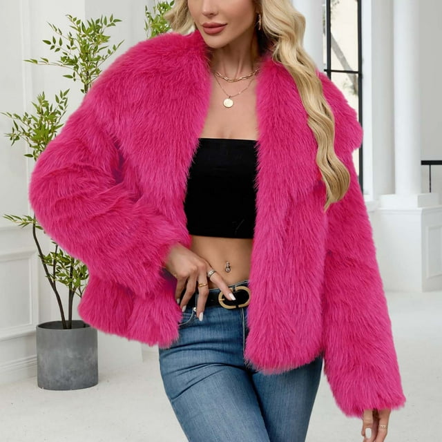 EGNMCR Femmes Dames Chaud ry Manteau Veste Hiver Uni Col Rabattu Vêtement d'Extérieur