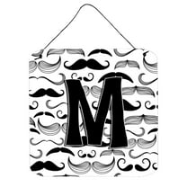 Carolines Treasures CJ2009-MDS66 Letter M Moustache Initial Wall or Door Hanging Prints 6HX6W multicolor