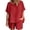 short sets 17#Red, variant on WAYUTE Short Sets Women 2 Piece Outfits Ladies Loose Cozy Casual Round Neck Solid Color Cotton Shorts Trendy Outdoor Activities Summer Outfit