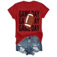 thumbnail image 1 of Charmgo Haut pour Femmes Tendance T-Shirts Jour de Match T-Shirt Imprimé 2D pour Femmes Manches Courtes Col Rond T-Shirt Mode Léger Doux Tenue Décontractée Vêtements pour Femmes Football Rouge G, 1 of 4