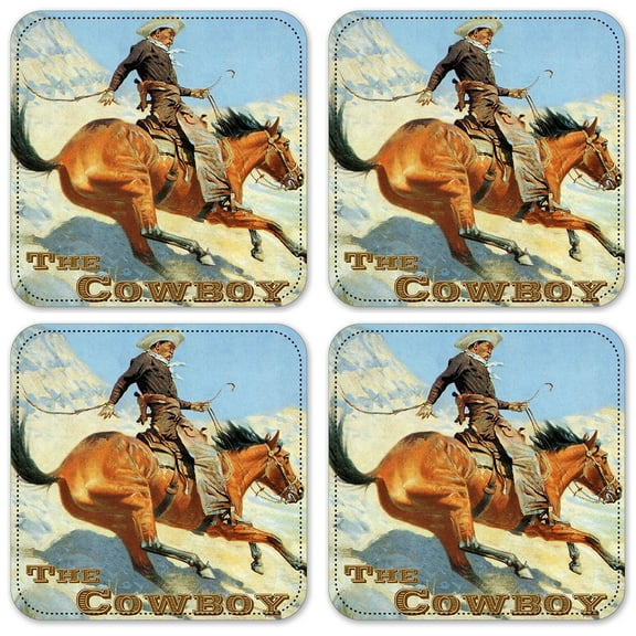 Vinyl Drink Coasters - Set of 4 - Horse-The Cowboy