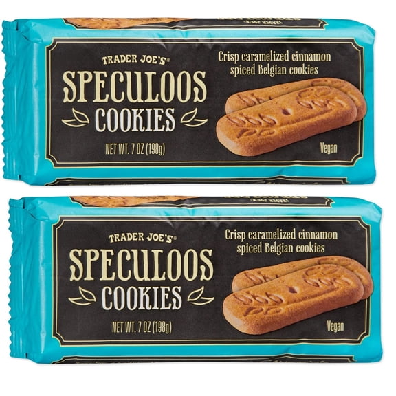 Trader Joe's Speculoos Cookies, Crisp Caramelized Cinnamon Spiced Belgian Cookies 7 oz Pack of 2