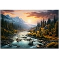 thumbnail image 5 of VELVET Landscape Canvas Wall Art Snow Mounta and River Pictures Livg Room Pe Scenery Modern Artwork Patg Prt on Canvas Picture for Bedroom Livg Room Home Decoration 10x8inch Framed, 5 of 5