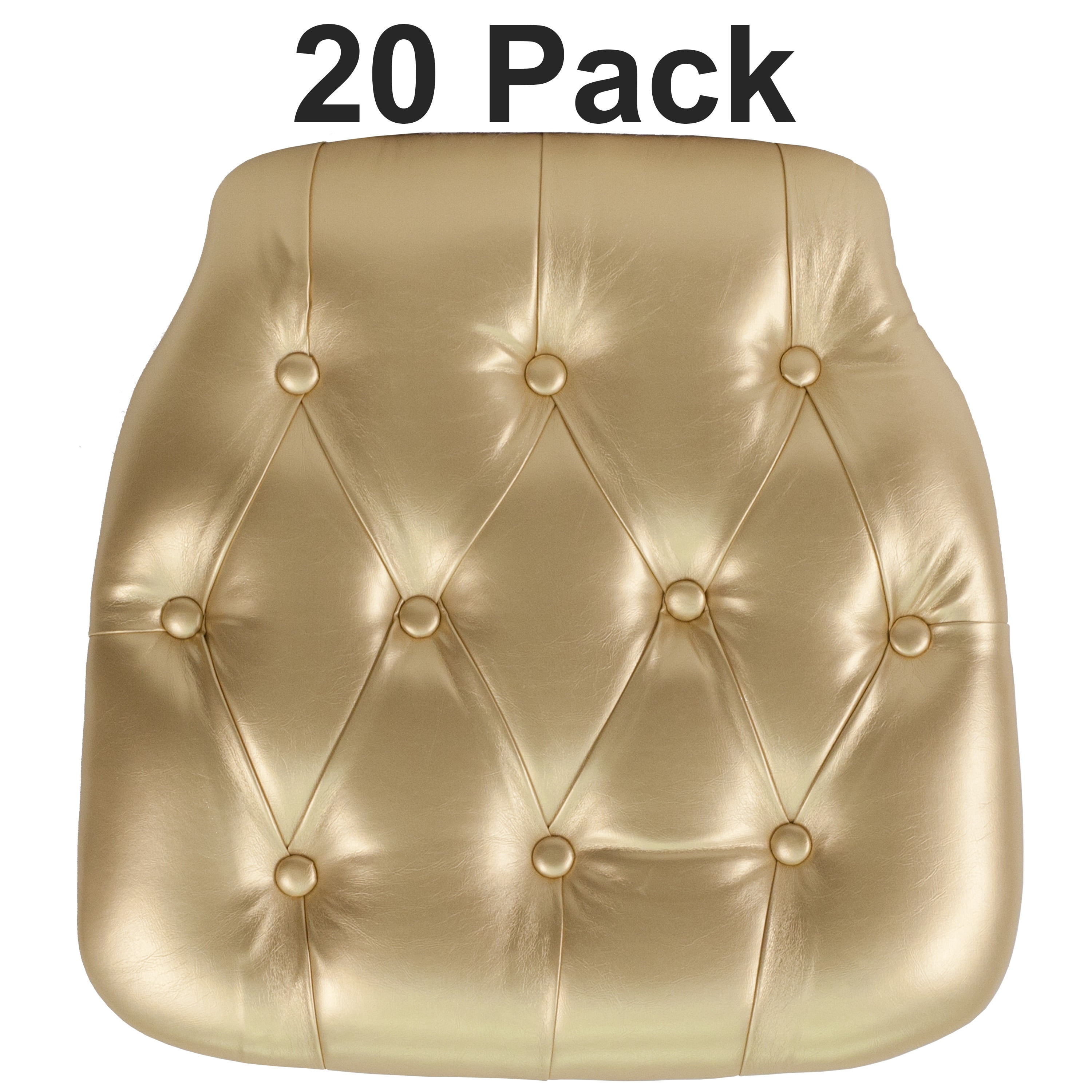 Flash Furniture Louise 20 Pack Hard Gold Tufted Vinyl Chiavari Chair Cushion