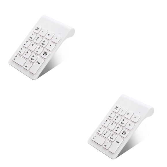Guardoinrt USB Wireless 18 Keys Keyboard Professional Office Working Number for Laptop Accounting Notebook Desktop White 2Set