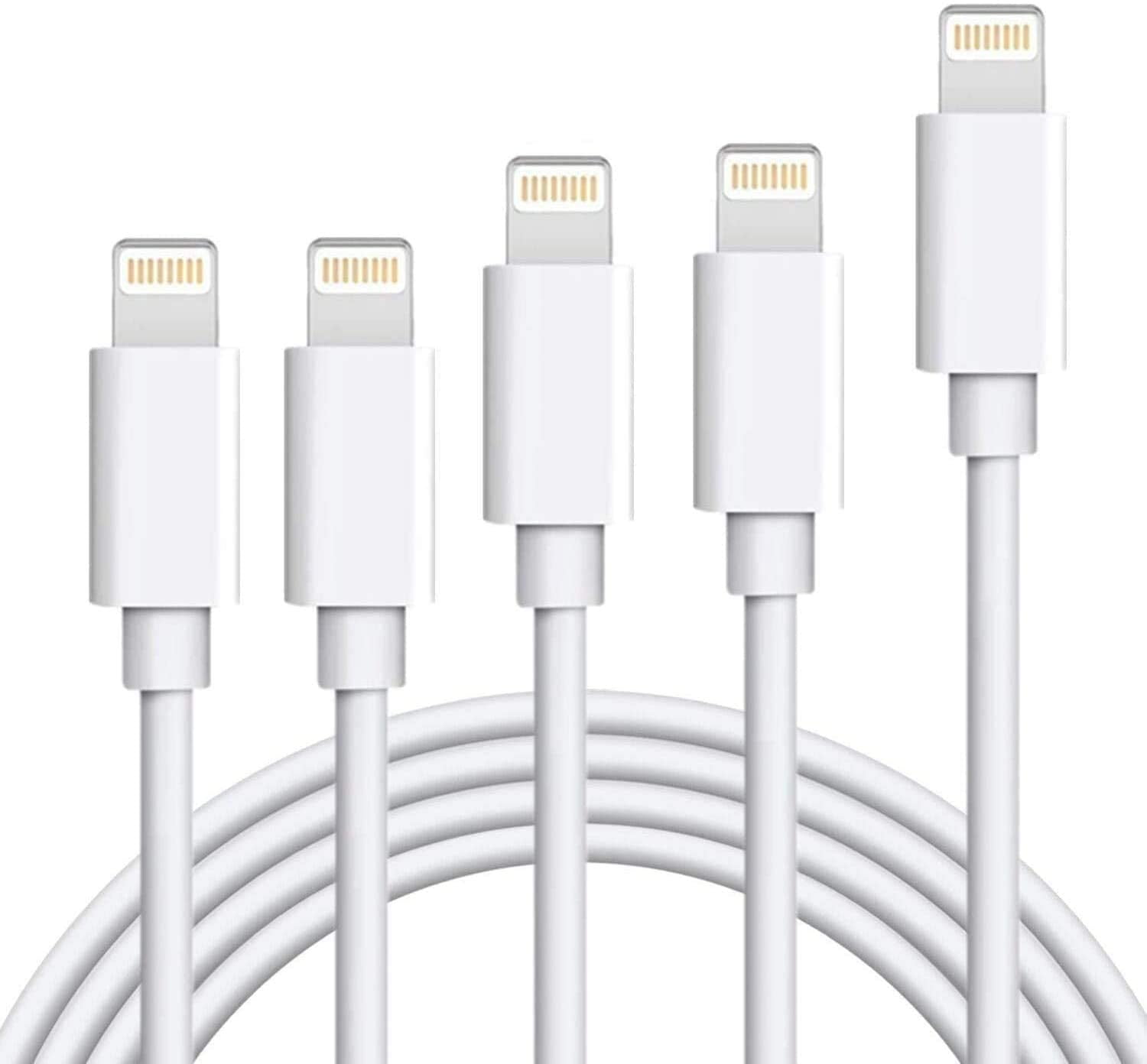 Phone cable 5 pack 3/6/6/10/10ft USB Cable - Fast Charging Cable for i-Phone 13 Pro Max 12 11 Pro XR Xs Max X 8Plus 7Plus