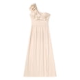 thumbnail image 3 of TiaoBug Womens One Shoulder Ruffle High Split Bodycon Maxi Dress Wedding Evening Party Gown Cocktail Clubwear Champagne M, 3 of 7