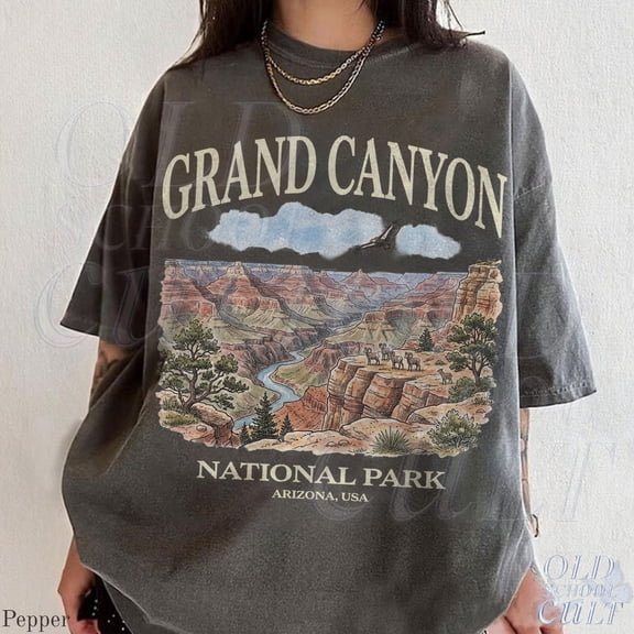 Grand Canyon National Park Vintage 90s Graphic T-Shirt, Retro Arizona Desert USA Nostalgia Canyon View Tee, Unisex Cotton T-Shirt, Sizes S-3XL