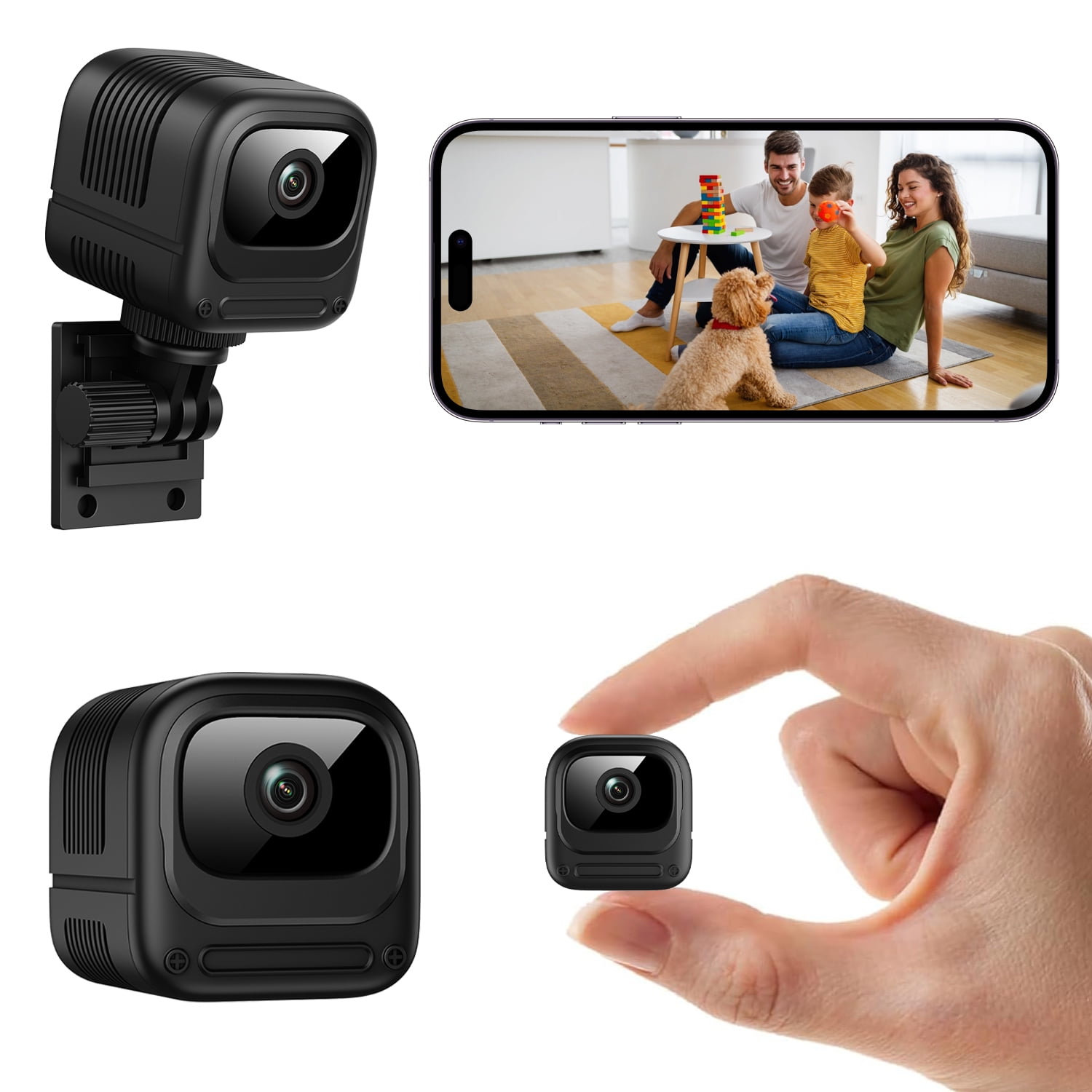 1200mAh Battery WiFi Home Camera - 1080P HD Motion Detection, 5M Night Vision & 130 ° Wide Angle, Dual Storage for Baby/Pet Monitor