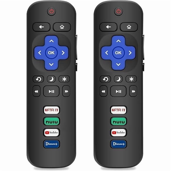 xixishop Lot de 2 Télécommandes de Remplacement pour Téléviseur Roku, Compatibles avec TCL/Hisense/Sharp/Philips/Onn/Element Téléviseur Roku (Non Compatible avec Roku Stick, Boîte Ou Haut-Parleur)