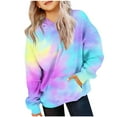 thumbnail image 2 of Tao Tao Cute Hoodies for Teen Girls Boys Fashion Long Sleeve Oversized Sweatshirts Gradient Preppy Clothes for Girls Light Blue 110, 2 of 4