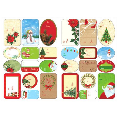 156 Traditional Christmas To From Gift Name Tag Stickers Self Adhesive