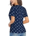thumbnail image 2 of Goofa Nautical Themed Simple Anchors Pattern Women's Slim-Fit Short-Sleeve V-Neck T-Shirt,Classic-Fit Short-Sleeve V-Neck T-Shirt-Medium, 2 of 5