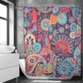 thumbnail image 3 of Mandala Ethnic Decor Shower Curtain Retro Geometric Round Patterns Floral Print Theme Bathroom Set with Hooks,71*71in, 3 of 5