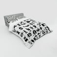 thumbnail image 2 of Ambesonne Hipster Bedding Set 4 Pcs, Cartoon Doodle Space, Queen, Black White, 2 of 2