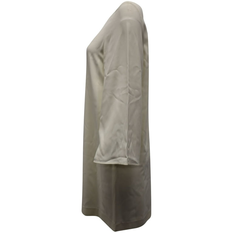 Pre-Owned Helmut Lang Long Sleeve Shift Dress in Ivory Viscose - Walmart.com