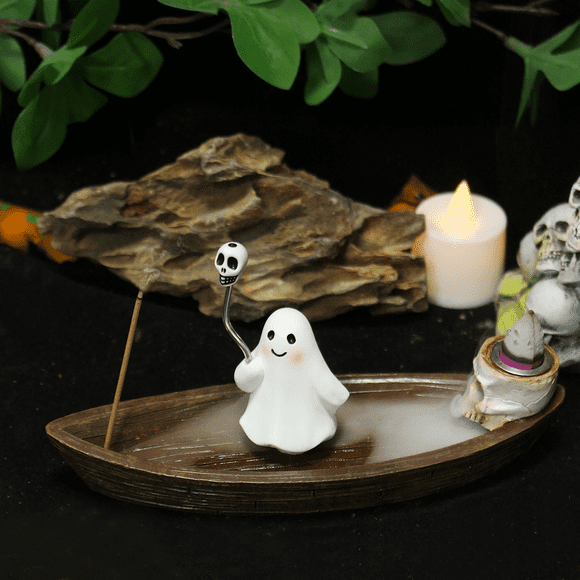 Cqxid Desktop Dress Up Under $10 Home & Garden Desktop Ornament Eerie Spectral : Halloween Resin Incense Burner & Desktop Decor Haunting Backflow Incense Holder For Mystical Atmosphere