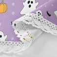 thumbnail image 4 of SKYSONIC Halloween Pumpkin Round Tablecloth 60inch Indoor Wrinkle Free, Purple Ghost Circular Lace Table Cover Washable for Kitchen Party BBQ Dining Decor, 4 of 7
