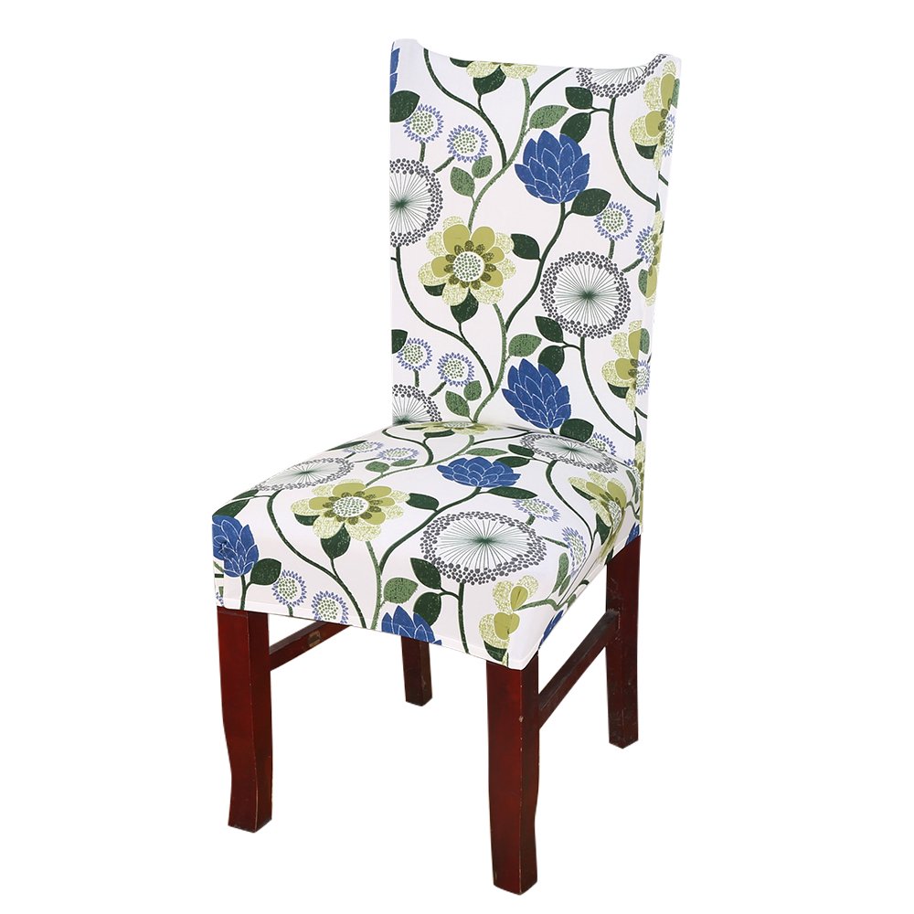 Hododo Stretch Floral Short Dining Chair Slipcover (4Piece, Yellow