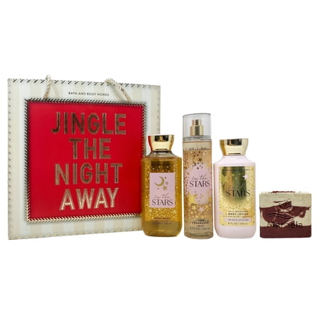 Bath & Body Works In The Stars Jingle The Night Away Gift Box Set - Fragrance Mist, Body Wash and Body Lotion - with a Cherry On Top Bar Soap