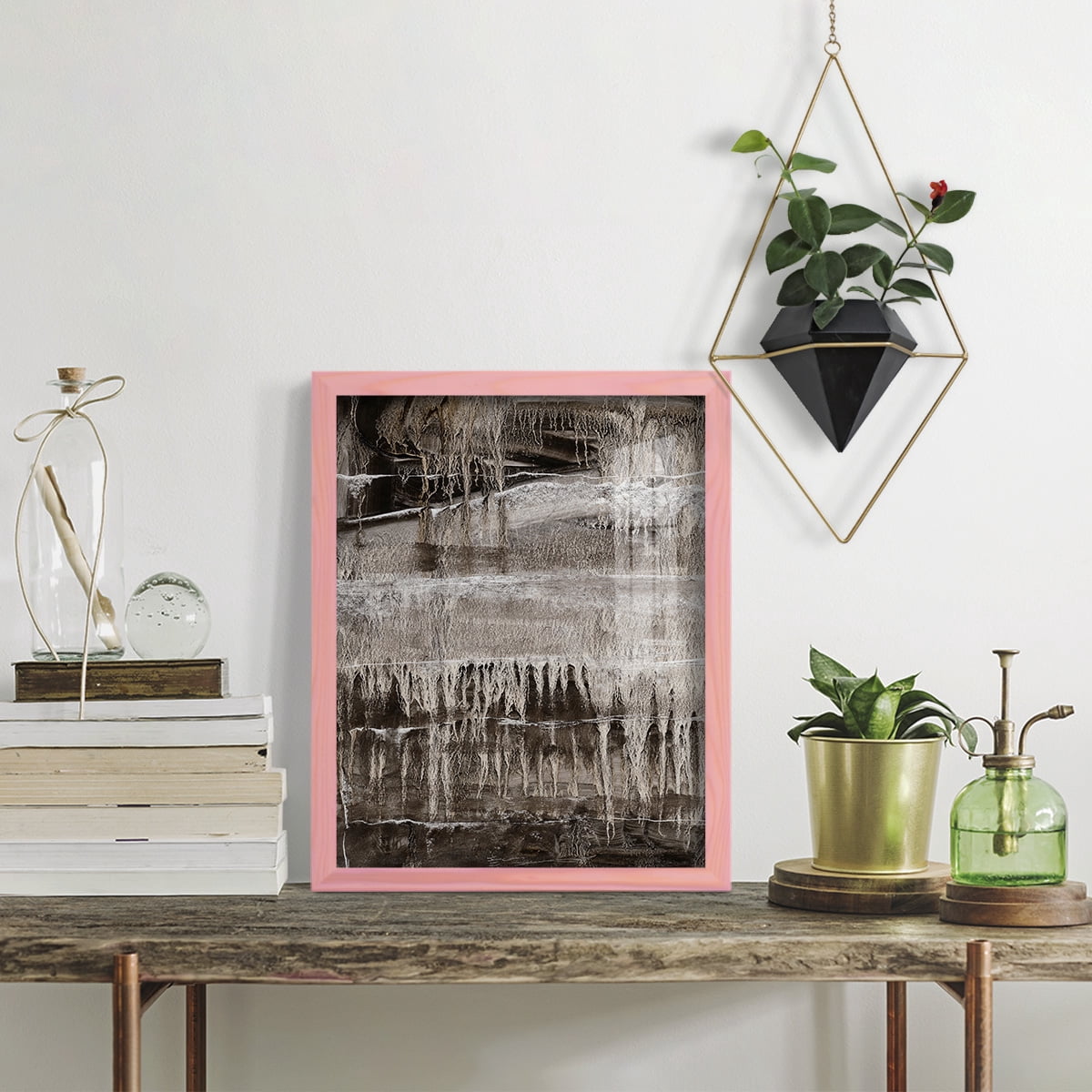 Continuum IV -Framed Print w/glass-Sunset Pink