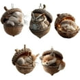 thumbnail image 5 of Forest Animal Acorn Ornaments, Cozy Forest Animal in Pine Cone Ornaments for Christmas Tree, Pine Cone Animals Decor Woodland Creature Collection Acrylic Pendants for Animals Lover (2Pcs Rabbit), 5 of 9